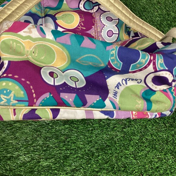 Coach Poppy Graffiti Multicolor & Gold Backpack - Picture 12 of 16